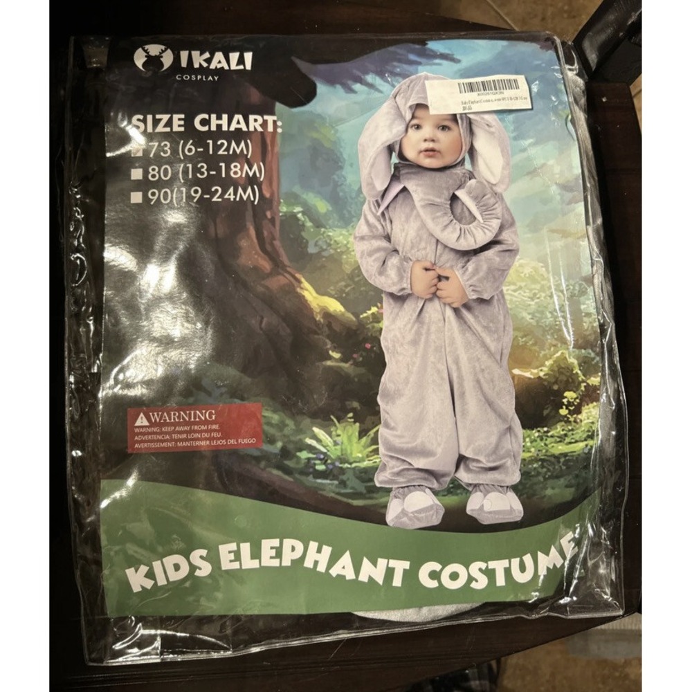 Toddler Halloween‎ Costume Elephant Animal Size 6-12 Months